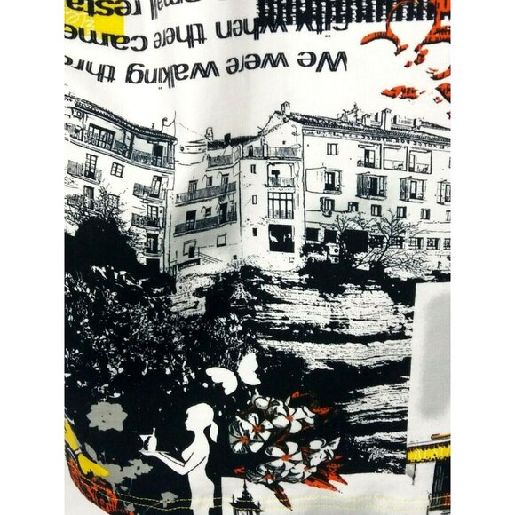 Collagecore Athleisure Abstract Yellow Jacket Women SIze Large Scenic Full Zip - Picture 4 of 9